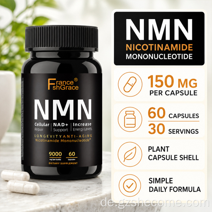 Shecome NMN-Kapseln Anti-Aging-NAD-Unterstützung